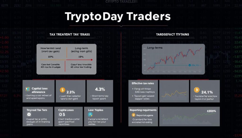 Tax considerations for crypto day trading infographic