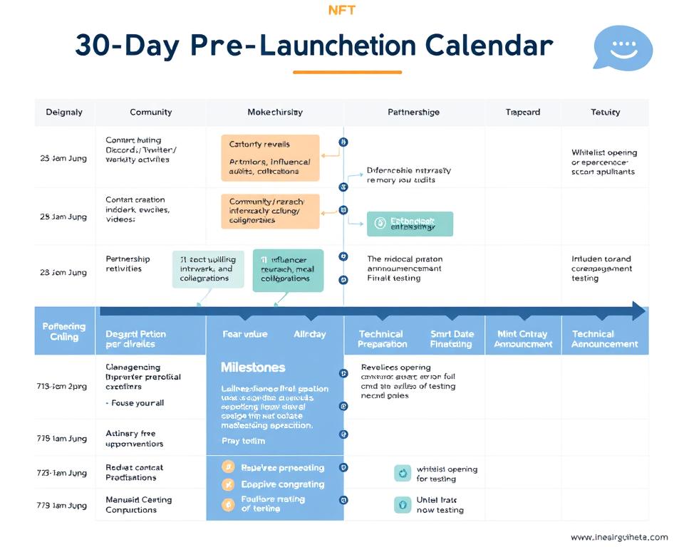 30-Day Pre-Launch Marketing Calendar for NFT drops