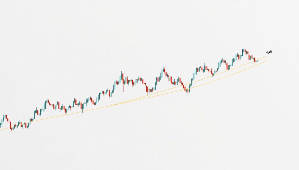 A detailed technical analysis chart featuring classic cryptocurrency pattern formations, rendered in a clean, minimalist style with a focus on precision and clarity. The chart is set against a neutral, slightly textured background, allowing the patterns to stand out prominently. Careful attention is paid to the line weight, color palette, and overall aesthetic to create a visually striking and informative illustration suitable for a financial analysis article.