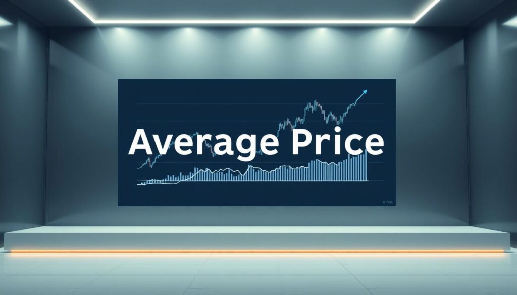 A dynamic illustration of an "average price" concept, showcasing a well-balanced financial chart against a sleek, modern backdrop. The chart features clean lines, intuitive data visualization, and a minimalist color palette, conveying a sense of clarity and rationality. The scene is illuminated by soft, diffused lighting, creating a calm and contemplative atmosphere. The overall composition draws the viewer's attention to the core message, allowing them to easily grasp the essence of the "average price" concept within the context of a crypto dollar cost averaging calculator tool.