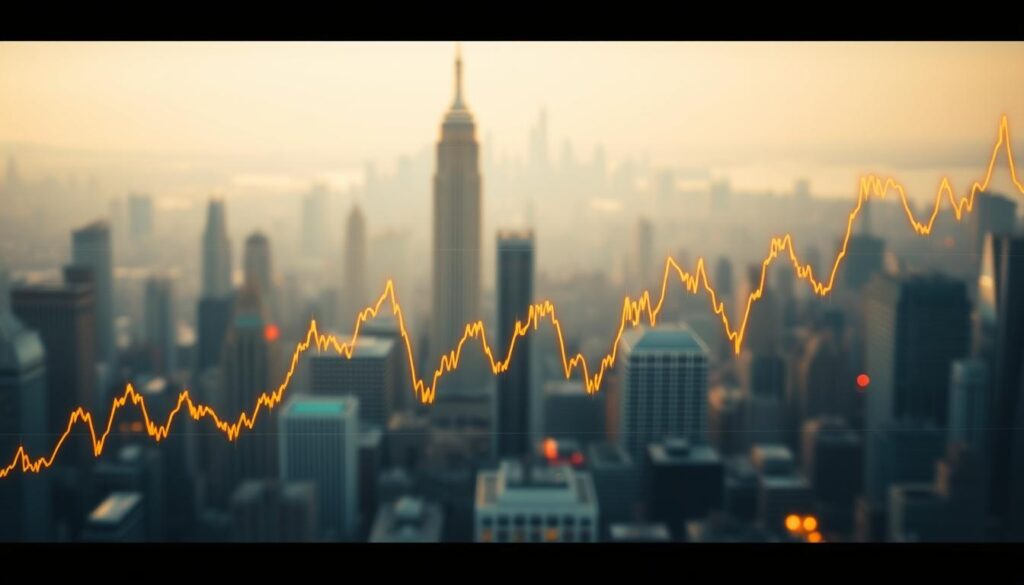 A dynamic visualization of cryptocurrency market trends, captured through a cinematic lens. In the foreground, a captivating line graph charts the cyclical rise and fall of digital asset values, its peaks and valleys illuminated by warm, golden lighting. In the middle ground, an abstract data visualization pulses with live market data, offering insights into trading volume and price movements. The background is a hazy, out-of-focus cityscape, symbolizing the global nature of the cryptocurrency ecosystem. The overall mood is one of analytical clarity, with a touch of anticipation and excitement, inviting the viewer to explore the optimal timing for crypto investments.