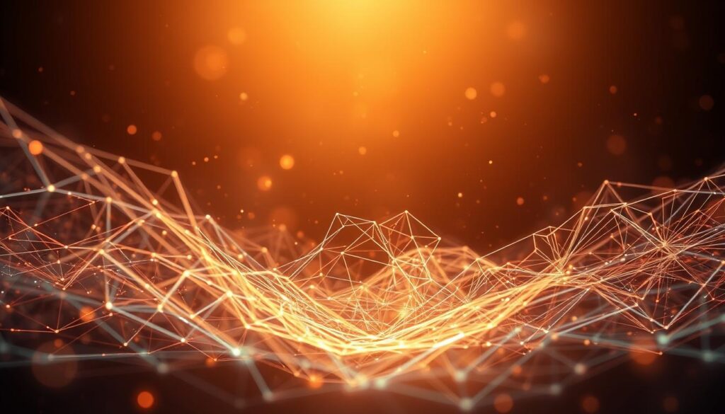A generative art process unfolds in a captivating digital canvas. Intricate algorithmic patterns emerge, with lines, shapes, and colors dancing in a mesmerizing choreography. The scene is bathed in a soft, warm light that accentuates the depth and dimensionality of the abstract forms. The composition is balanced, with a harmonious interplay between the foreground's dynamic elements and the more subdued, atmospheric middle and background layers. A sense of organic growth and evolution permeates the image, hinting at the underlying code and mathematical foundations that drive this generative process. The overall mood is one of wonder and exploration, inviting the viewer to delve deeper into the creative possibilities of code-driven art.