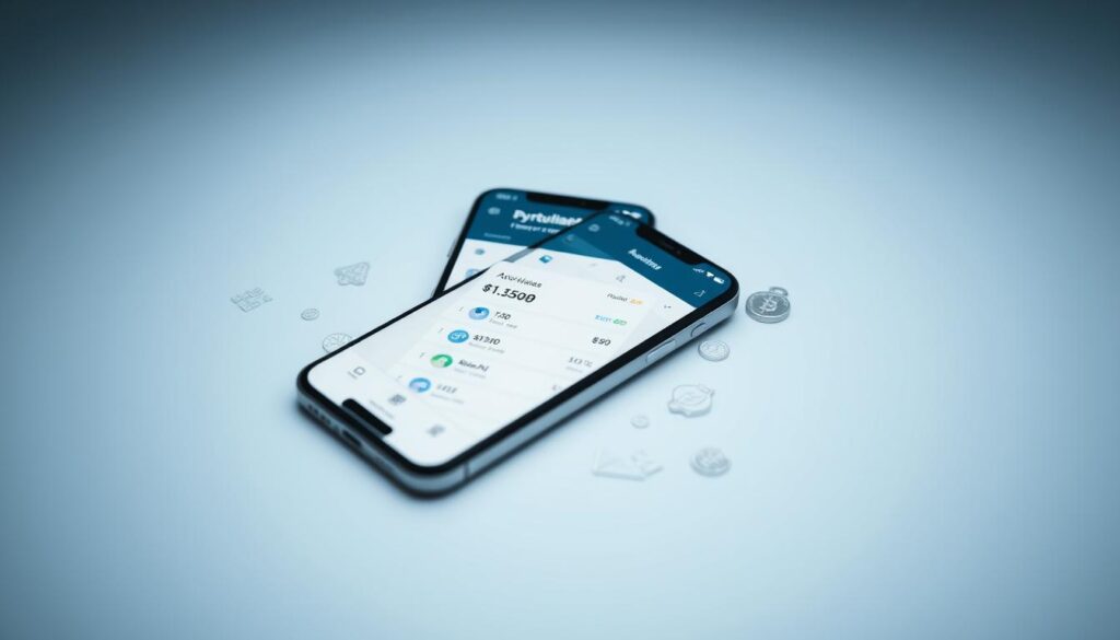 A sleek, minimalist cryptocurrency wallet displayed on a modern smartphone screen, surrounded by various digital asset icons and symbols. The wallet interface showcases a clean, intuitive design with clear indicators for available balances, transaction history, and security features. The background is a subtle gradient, conveying a sense of technological sophistication. The lighting is soft and diffused, creating a sense of depth and dimension. The camera angle is slightly elevated, providing an elegant, professional perspective. The overall mood is one of secure, reliable digital asset management.