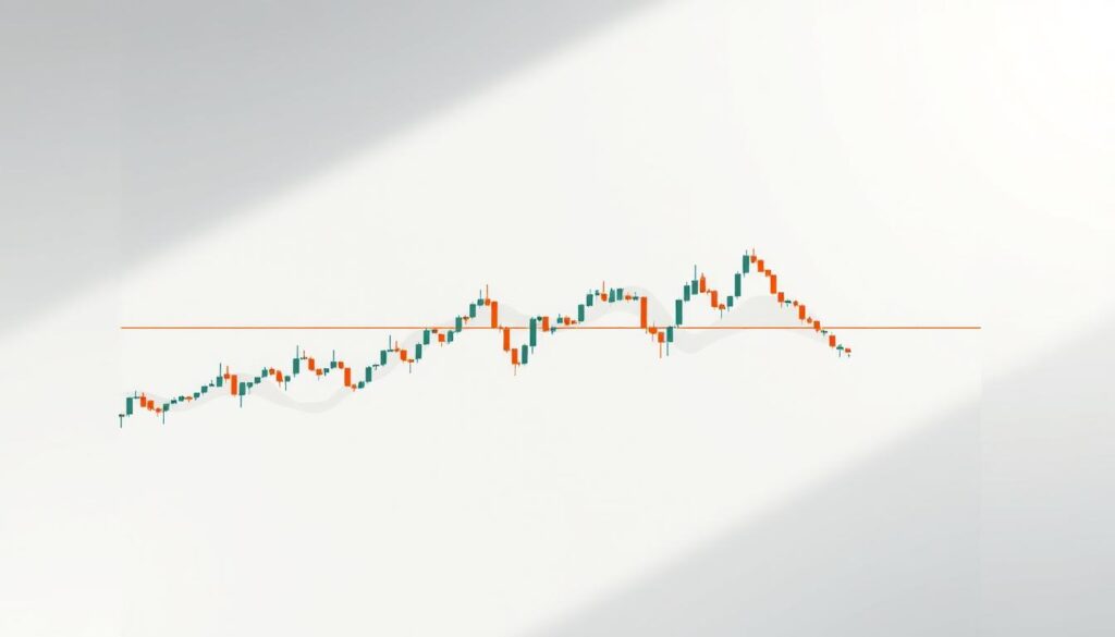 A sleek, professional-looking candlestick chart against a clean, minimal backdrop. The chart displays multiple timeframes, from hourly to daily, showcasing the versatility of technical analysis for Bitcoin. Soft, natural lighting illuminates the chart, creating a sense of clarity and precision. The candlesticks are rendered in a neutral color palette, allowing the patterns and indicators to take center stage. The overall composition conveys a sense of analytical depth and practical application, perfectly aligning with the subject of the article.