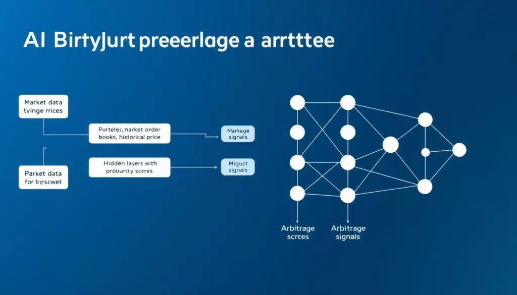 AI model architecture for cryptocurrency arbitrage showing neural network layers AI model architecture for cryptocurrency arbitrage showing neural network layers