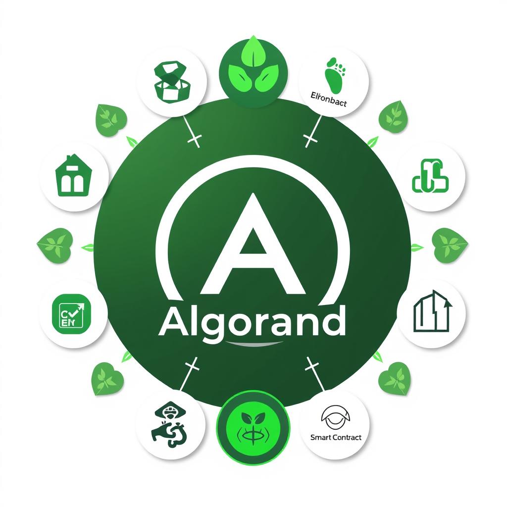 Algorand logo with carbon-negative visualization