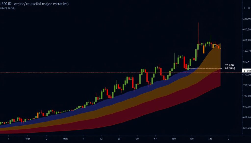 Bitcoin price chart showing Fibonacci retracement levels applied to a major price movement for cryptocurrency price prediction Bitcoin price chart showing Fibonacci retracement levels applied to a major price movement for cryptocurrency price prediction