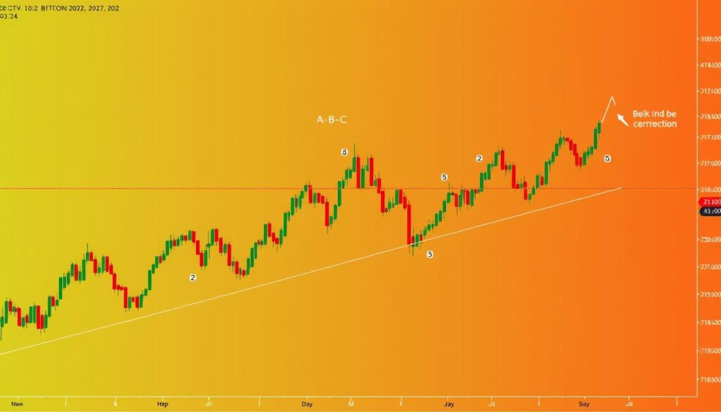 Bitcoin price chart with Elliott Wave analysis showing complete cycle