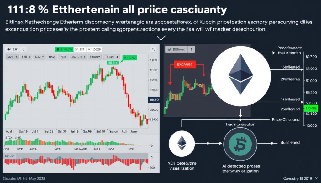 Case study of AI detecting 11.3% ETH price discrepancy between Bitfinex and KuCoin