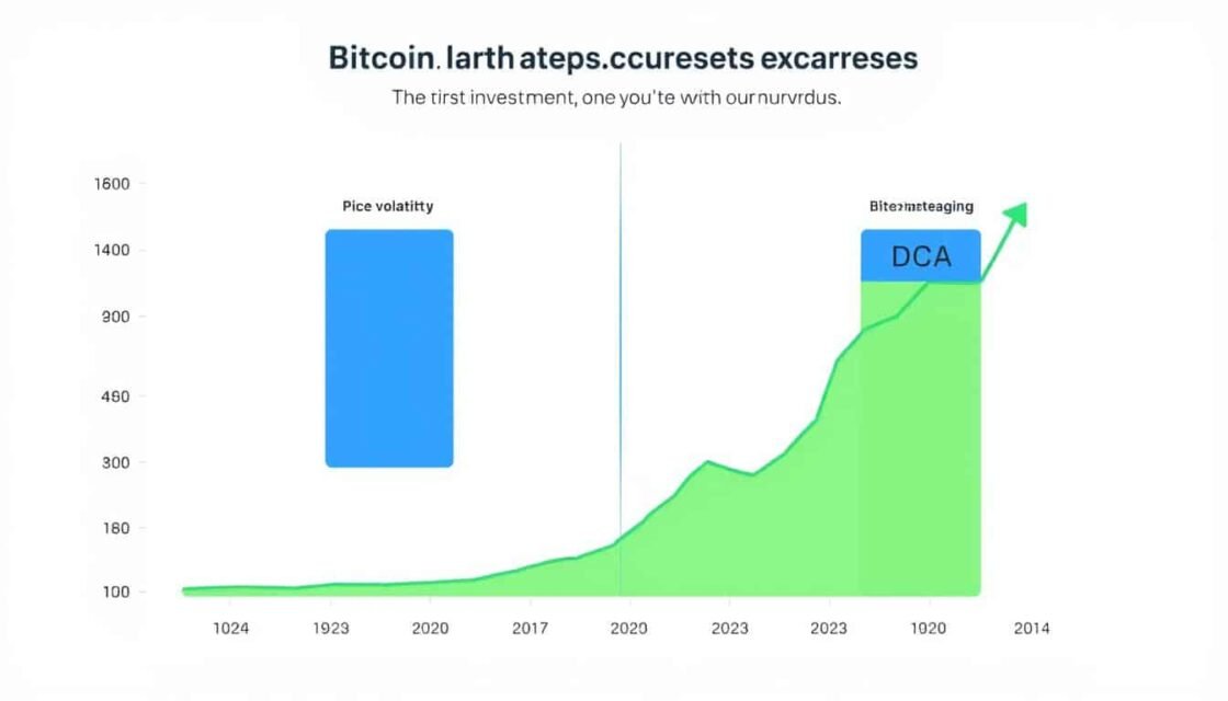 Chart comparing lump sum investment versus dollar-cost averaging in Bitcoin over time