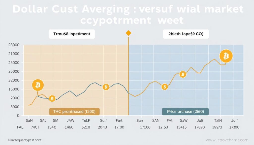 Chart comparing returns from dollar cost averaging versus trying to time the cryptocurrency market