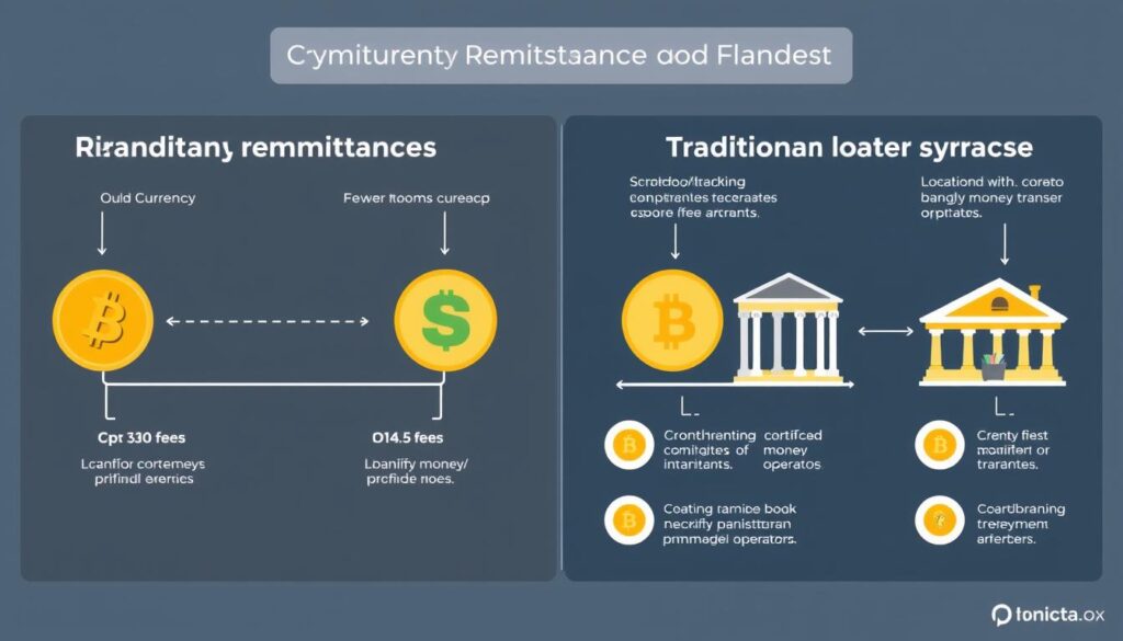 Comparison between cryptocurrency and traditional international remittances