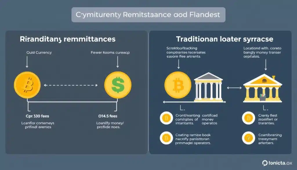 Comparison between cryptocurrency and traditional international remittances