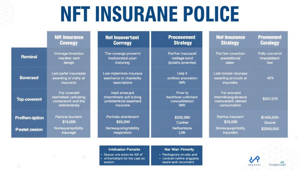 Comparison of NFT insurance policies showing coverage details and protection strategies
