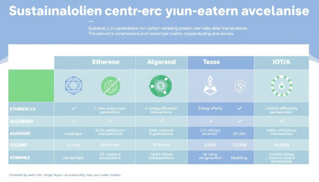 Comparison of sustainable cryptocurrency alternatives showing their relative energy efficiency
