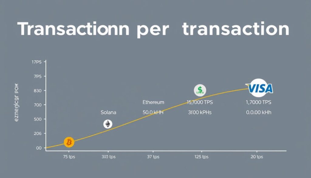 Comparison of transactions per second and energy per transaction for different blockchain consensus mechanisms