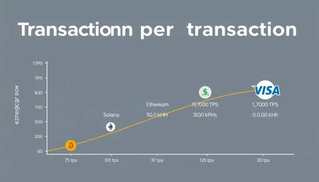 Comparison of transactions per second and energy per transaction for different blockchain consensus mechanisms