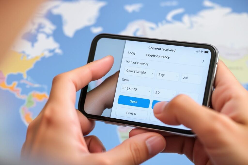 Converting cryptocurrency to local currency after receiving international remittances