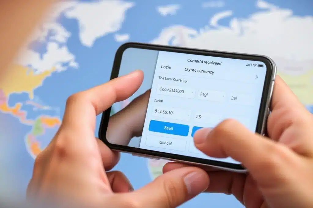 Converting cryptocurrency to local currency after receiving international remittances