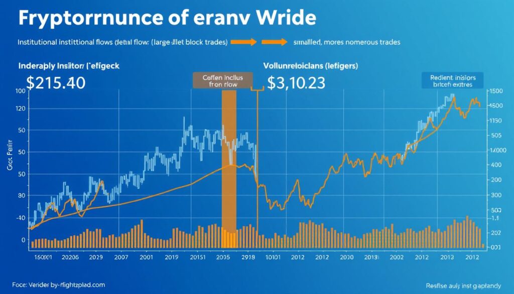 Cryptocurrency order flow visualization showing institutional vs retail patterns
