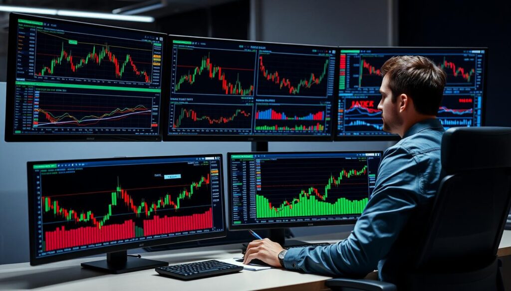 Cryptocurrency trader analyzing futures and spot markets for price discovery signals