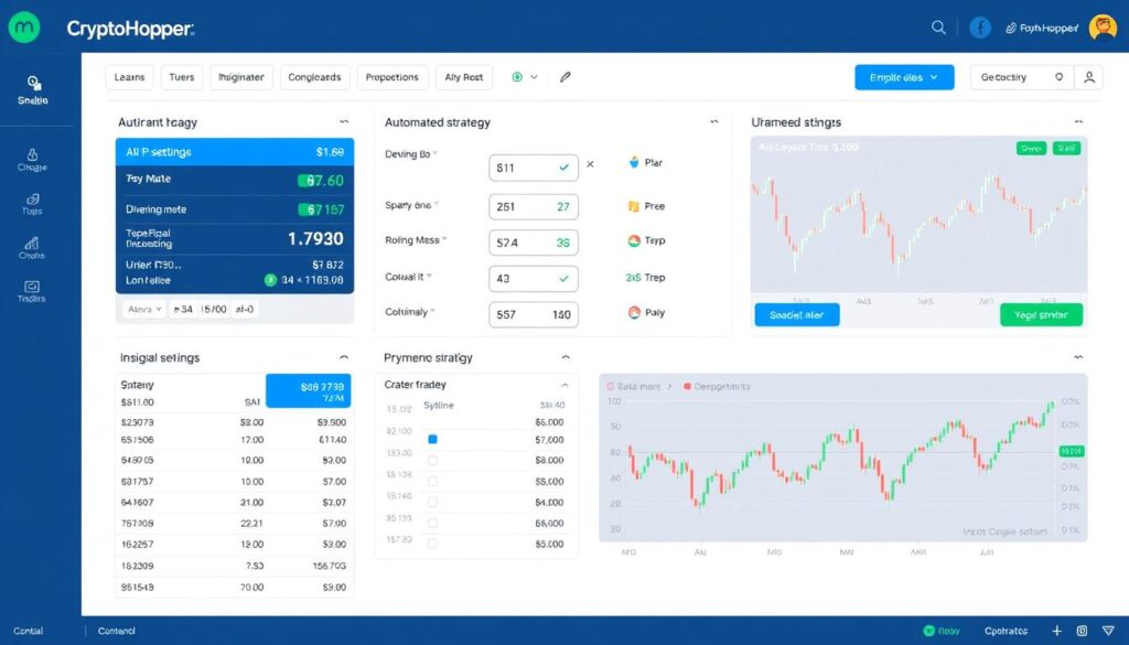 Cryptohopper AI trading dashboard showing automated strategy configuration