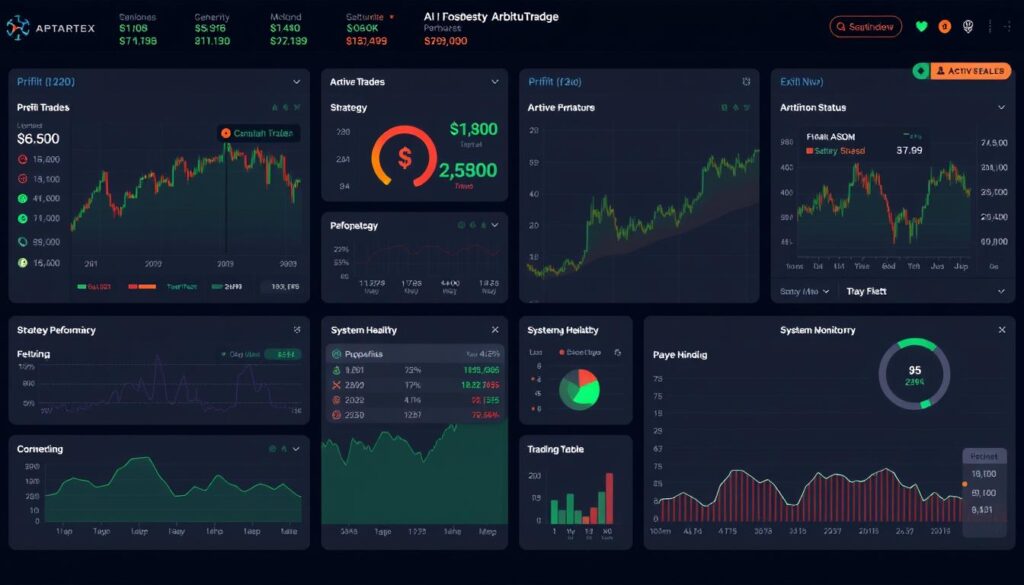 Dashboard for monitoring AI cryptocurrency arbitrage trading performance