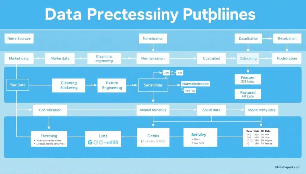 Data preprocessing pipeline for cryptocurrency anomaly detection showing raw data transformation into model-ready format Data preprocessing pipeline for cryptocurrency anomaly detection showing raw data transformation into model-ready format
