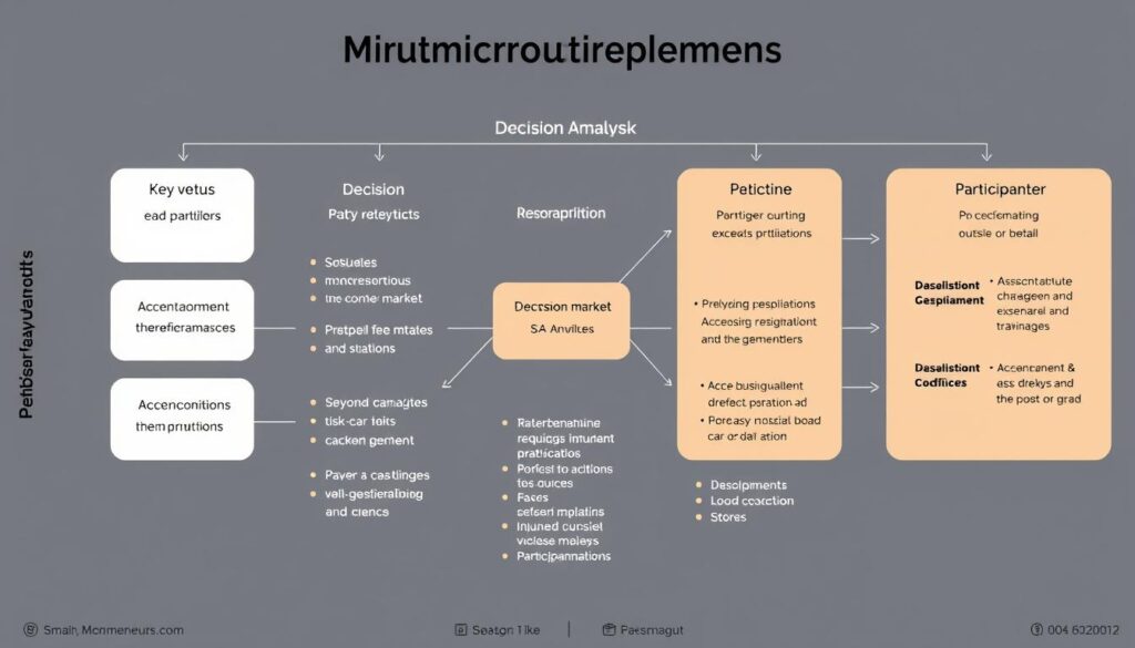 Decision framework for cryptocurrency market microstructure analysis showing key metrics and decision points