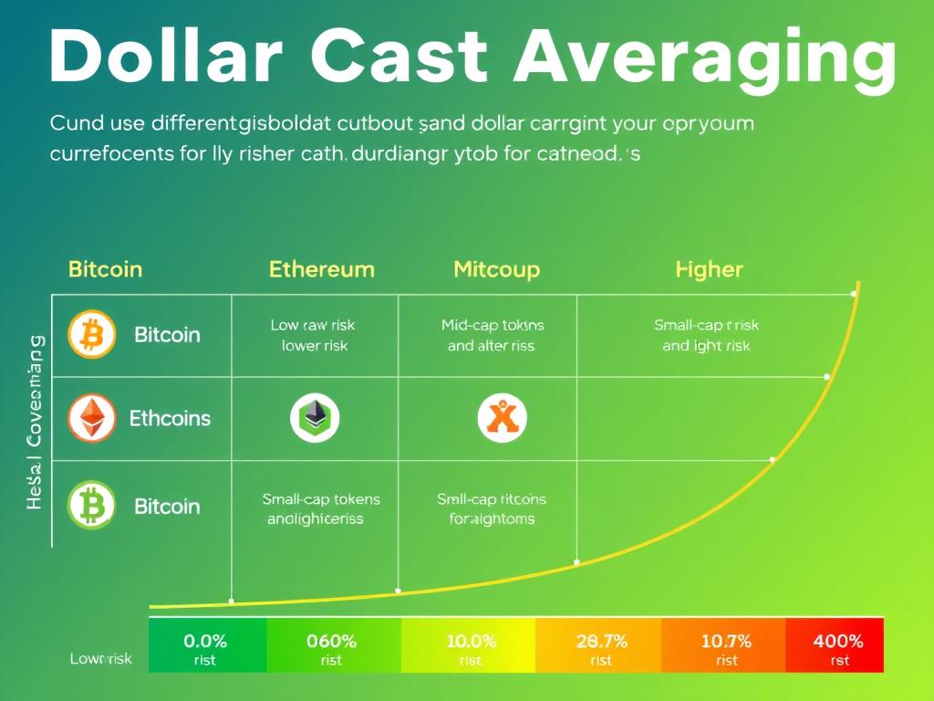 Different cryptocurrency options for dollar cost averaging with risk levels