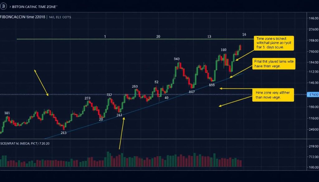 Fibonacci time zones applied to cryptocurrency charts for timing price movements and predictions Fibonacci time zones applied to cryptocurrency charts for timing price movements and predictions