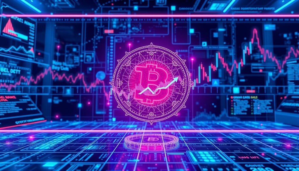 Futuristic visualization of AI analyzing crypto market patterns