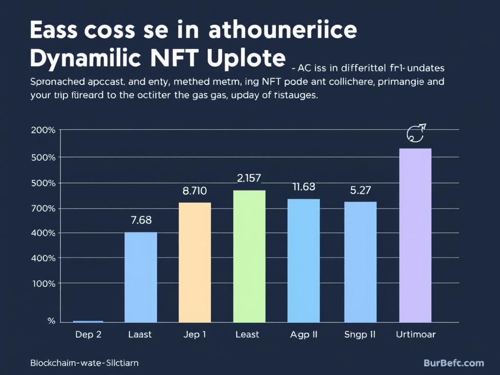 Graph comparing gas costs for different dynamic NFT update methods