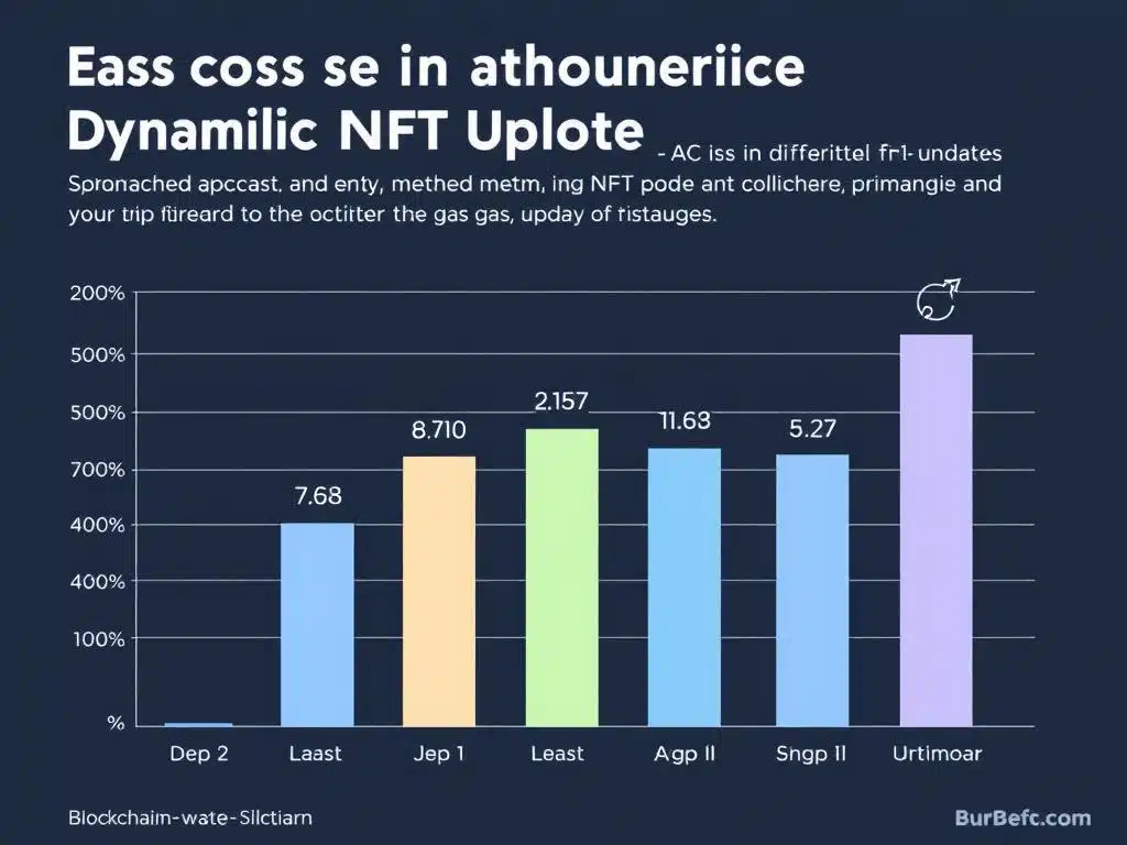 Graph comparing gas costs for different dynamic NFT update methods