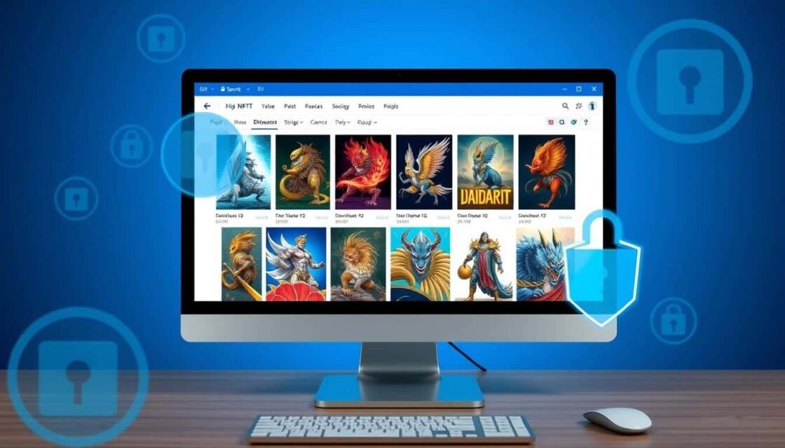 High-value NFT collection showing digital art and collectibles with NFT insurance and protection strategies highlighted