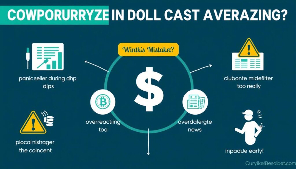 Illustration of common mistakes in cryptocurrency dollar cost averaging strategy for beginners