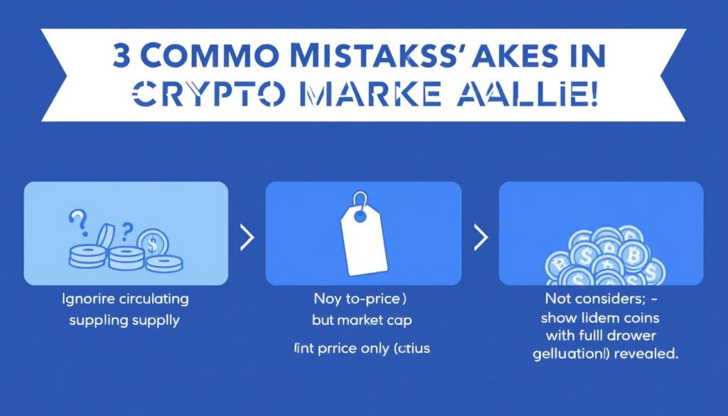 Illustration showing common mistakes when analyzing crypto market cap