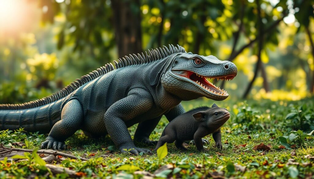 Komodo dragon hunting tactics