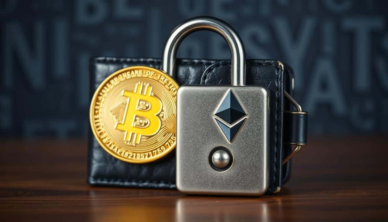 Locked Bitcoin wallet representing inaccessible cryptocurrency inheritance