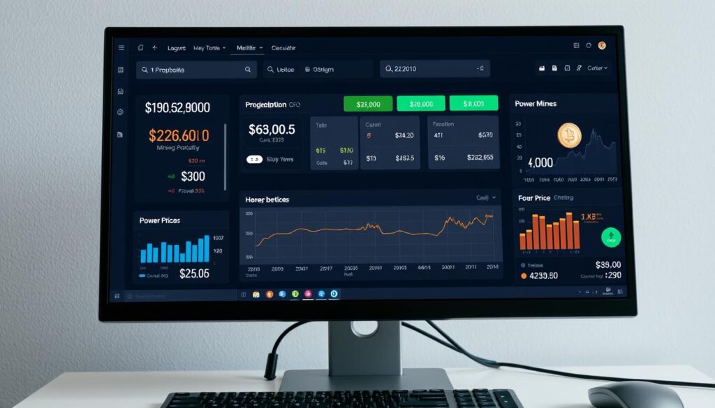 Mining profitability calculator showing electricity cost analysis