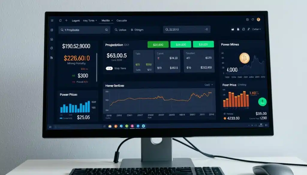 Mining profitability calculator showing electricity cost analysis