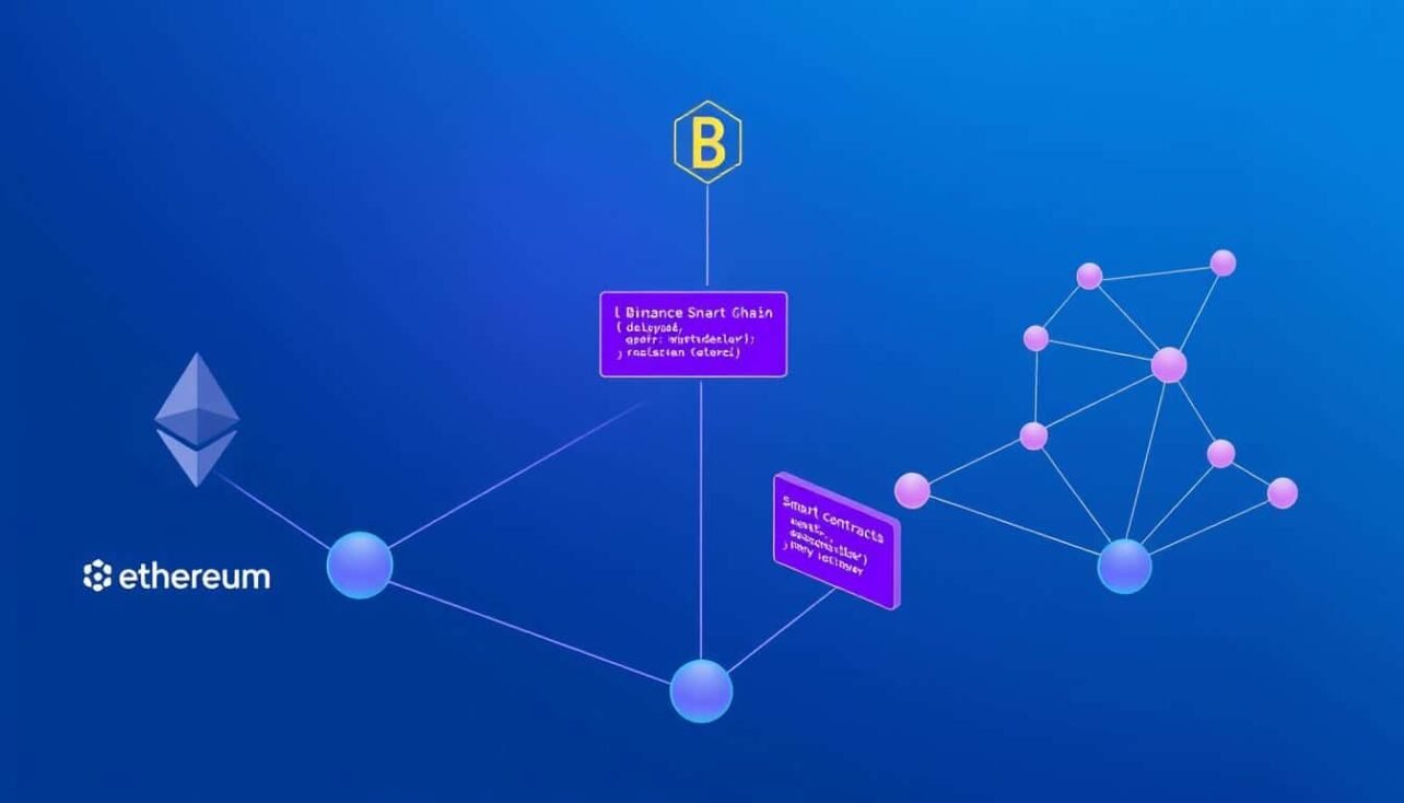 Multiple blockchain networks with smart contracts being deployed across them