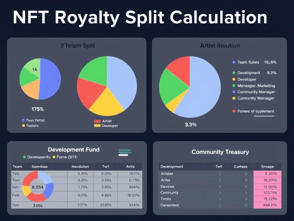 NFT Royalty Split Calculator showing different allocation models