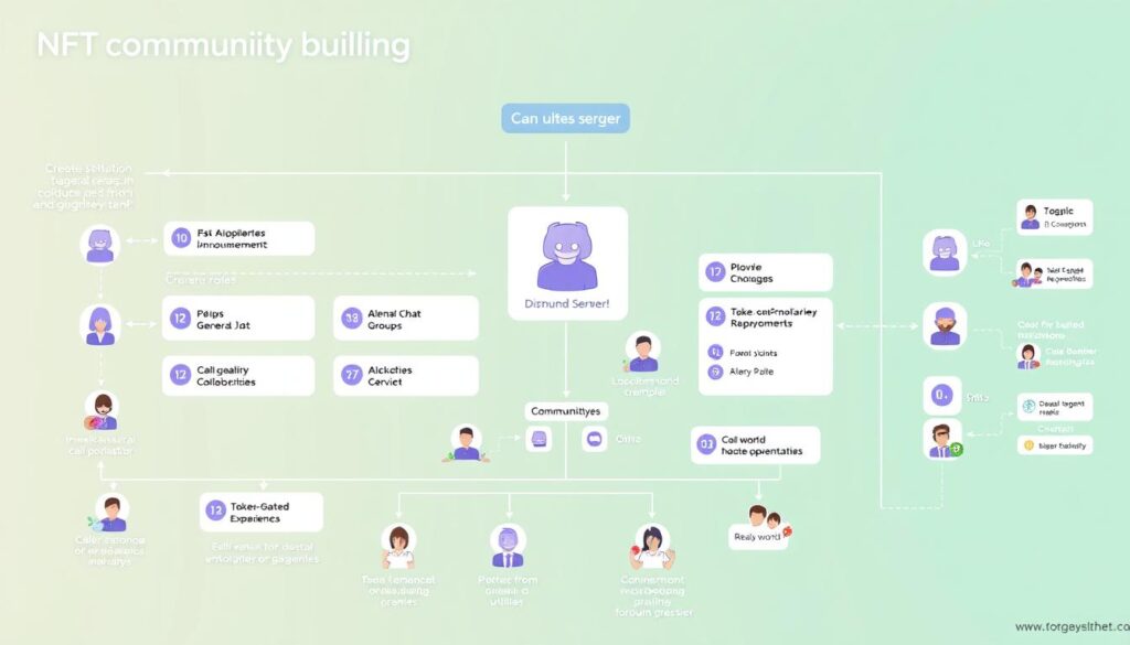NFT community building framework showing Discord server structure and engagement strategies