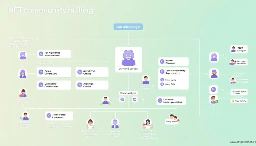 NFT community building framework showing Discord server structure and engagement strategies