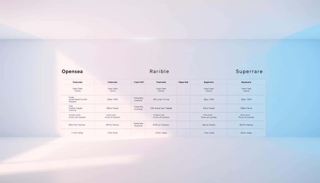 NFT marketplace comparison OpenSea vs Rarible vs SuperRare features and fees