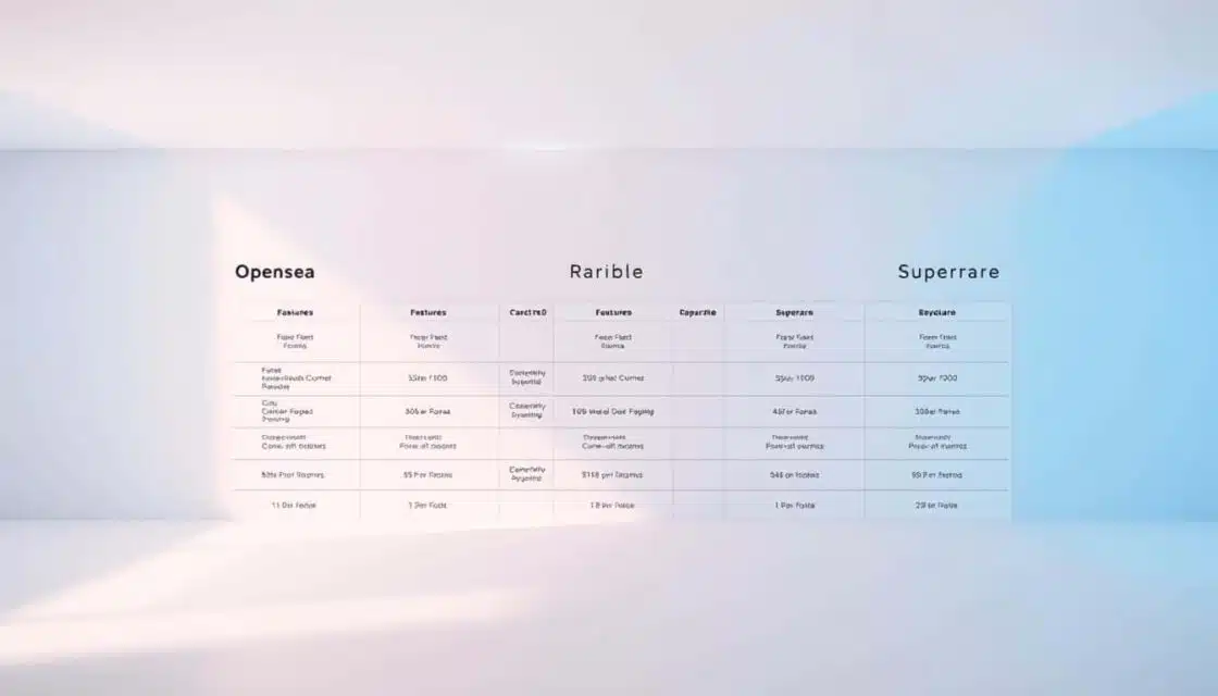NFT marketplace comparison OpenSea vs Rarible vs SuperRare features and fees