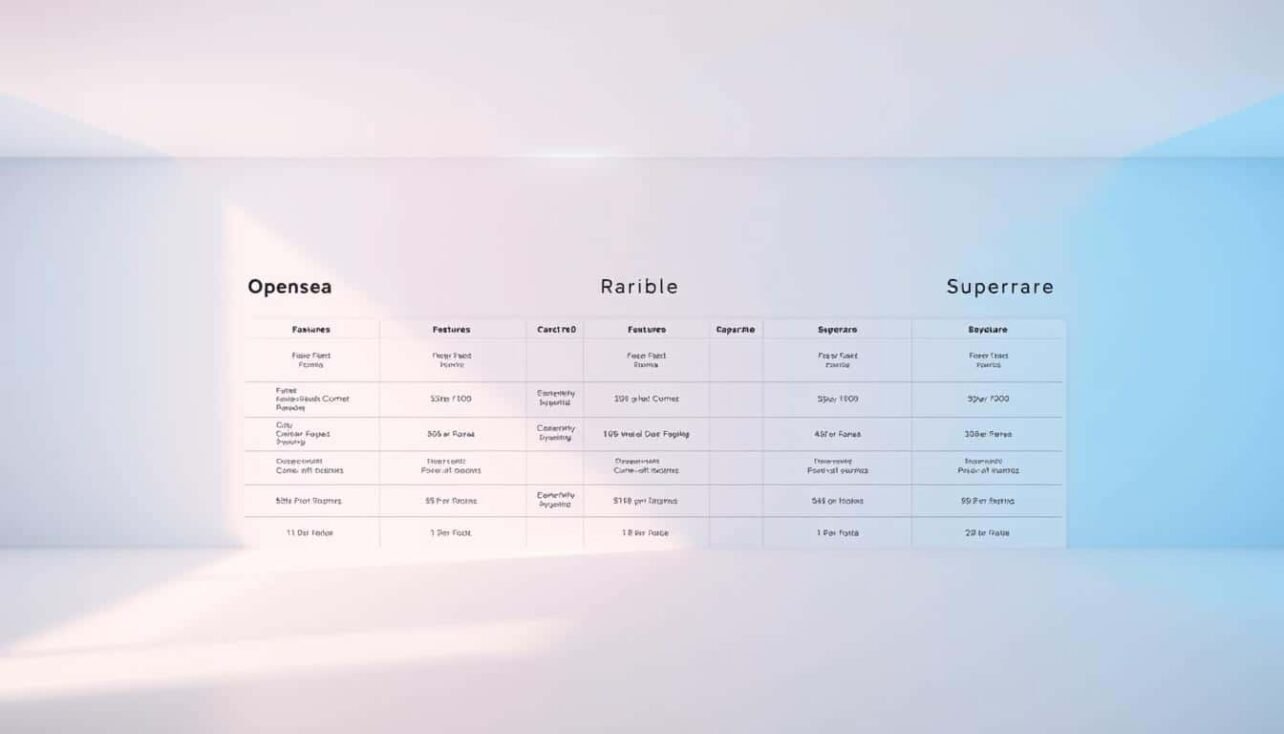 NFT marketplace comparison OpenSea vs Rarible vs SuperRare features and fees