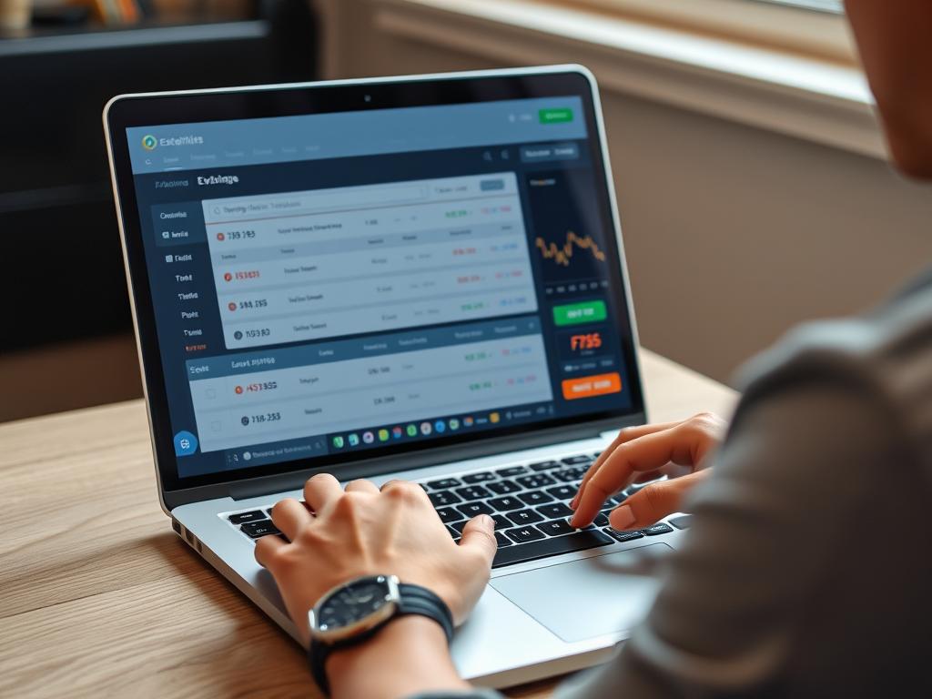 Person buying cryptocurrency on an exchange for international remittances