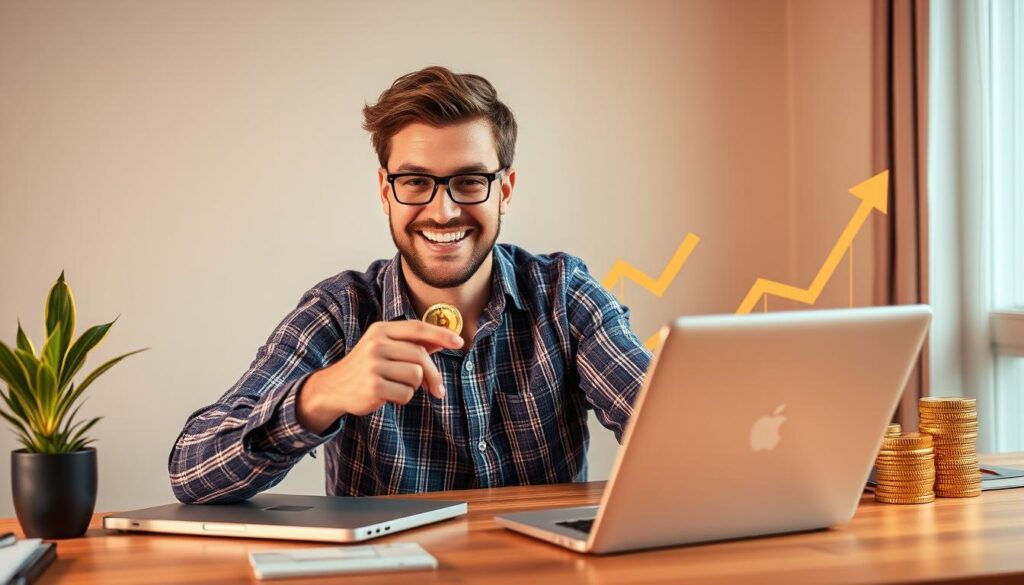 Person starting their cryptocurrency dollar cost averaging journey
